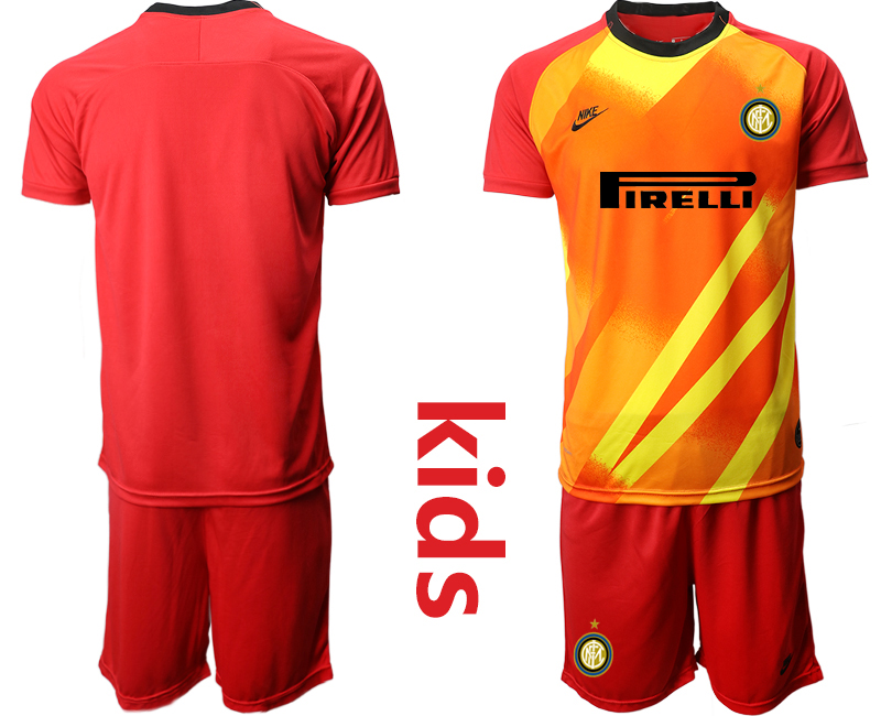 Youth 2020-2021 club Inter Milan red goalkeeper blank Soccer Jerseys